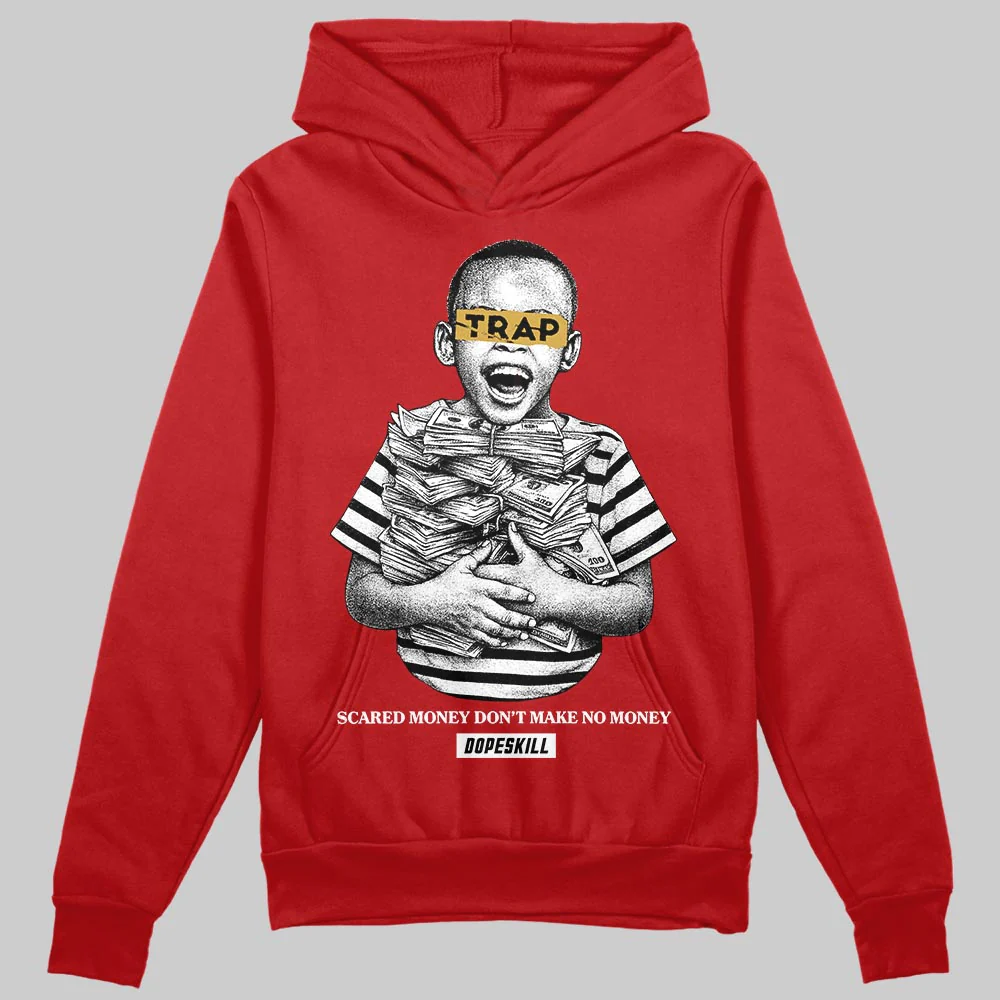 Red 'Scared Money Don't Make No Money' DopeSkill Graphic Hoodie - Image 3