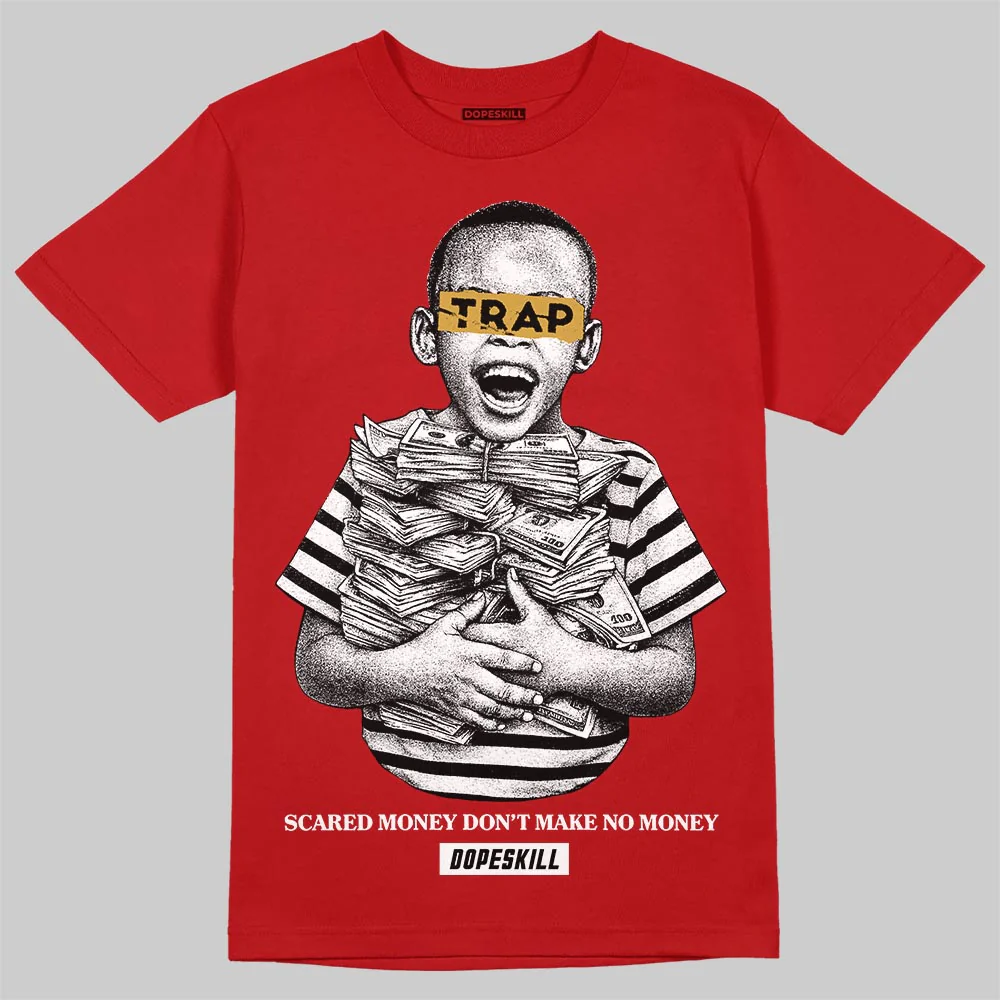Red 'Scared Money Don't Make No Money' DopeSkill Graphic T-Shirt - Image 3