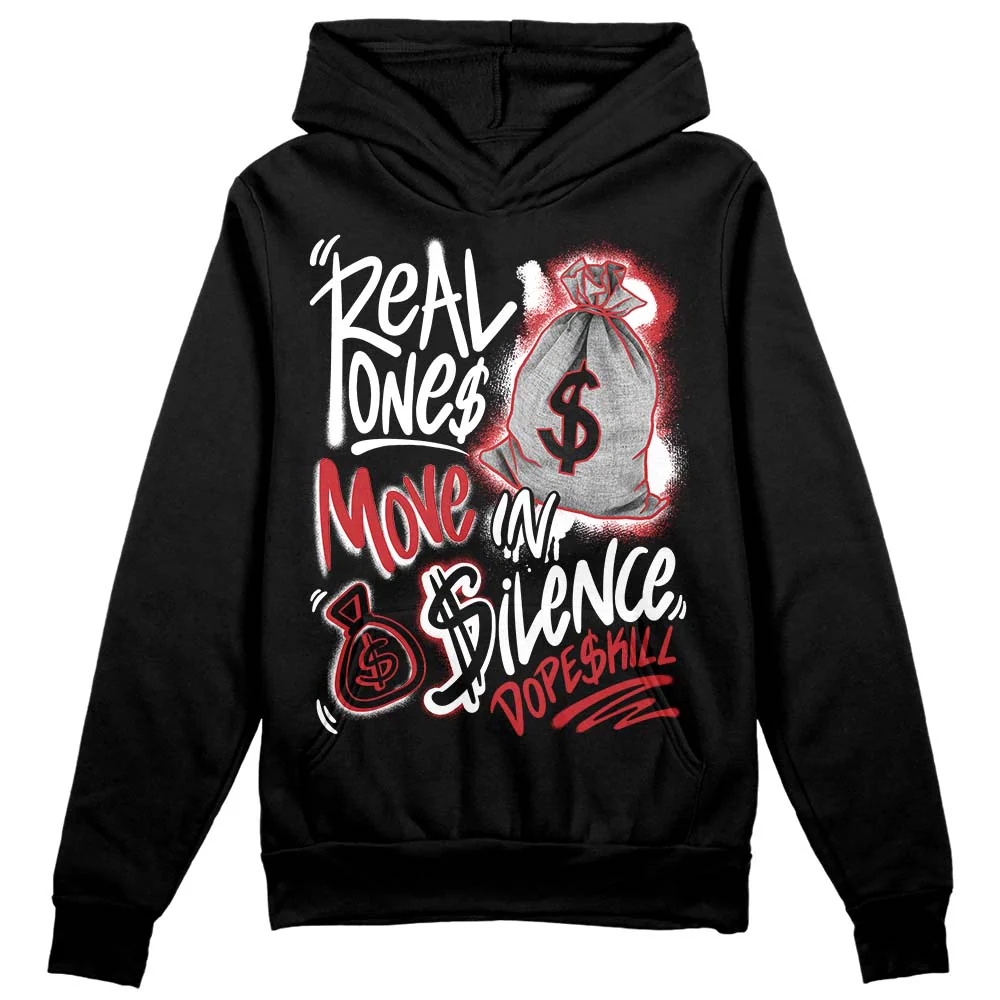 Red Taxi 12s DopeSkill Hoodie Sweatshirt Real Ones Move In Silence Graphic - Image 2
