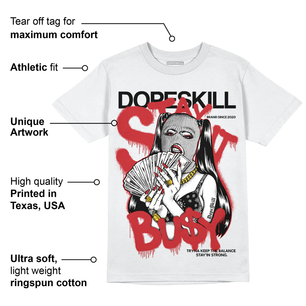 Red Taxi 12s DopeSkill T-Shirt Stay It Busy Graphic - Image 3