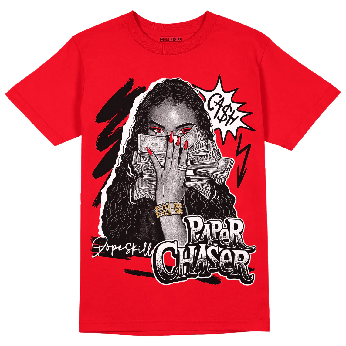 Red Thunder 4s DopeSkill Red T-shirt NPC Graphic