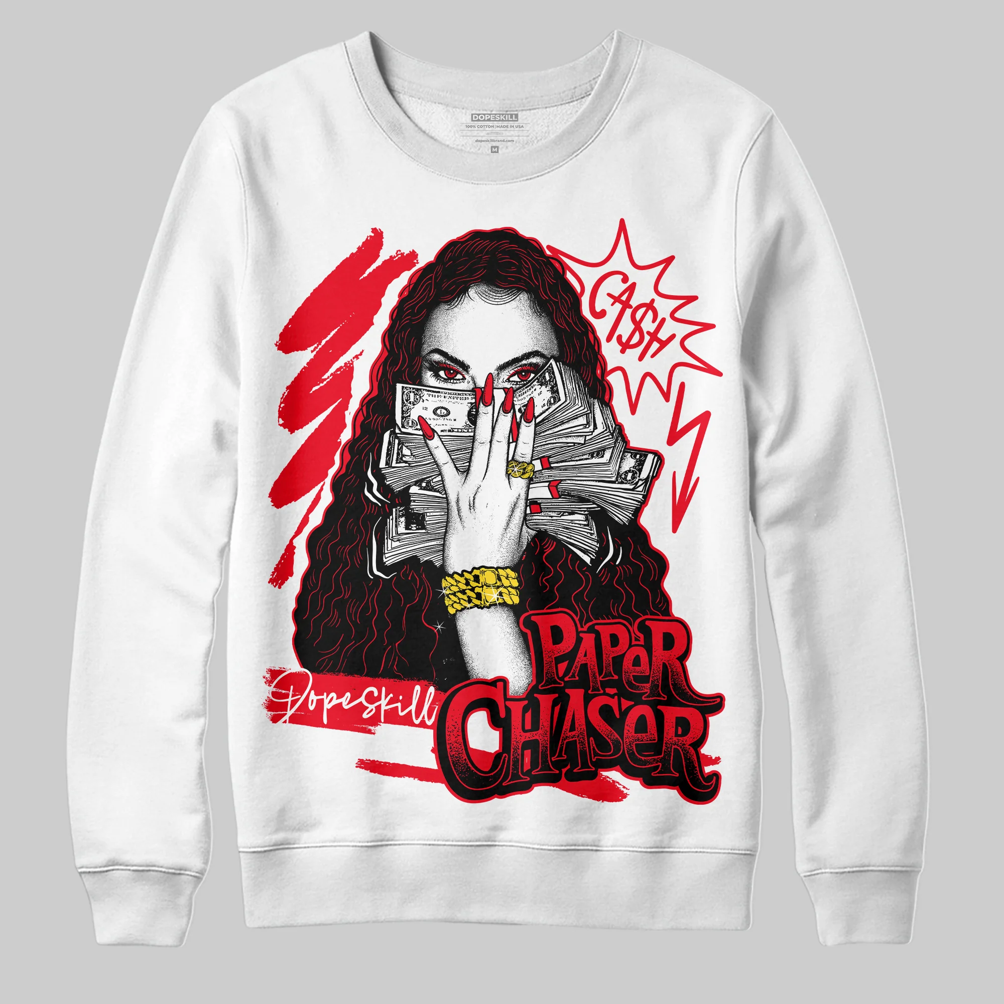 Red Thunder 4s DopeSkill Sweatshirt NPC Graphic - Image 2