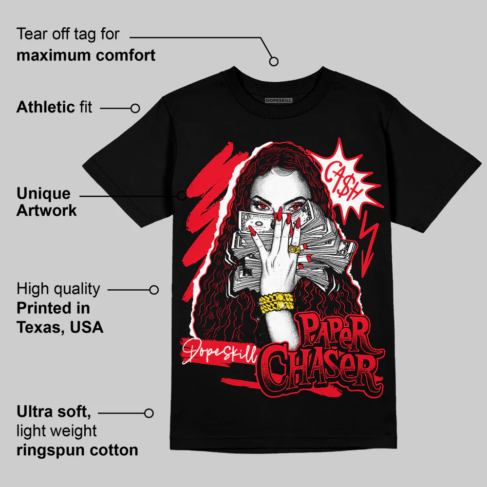 Red Thunder 4s DopeSkill T-shirt NPC Graphic - Image 3