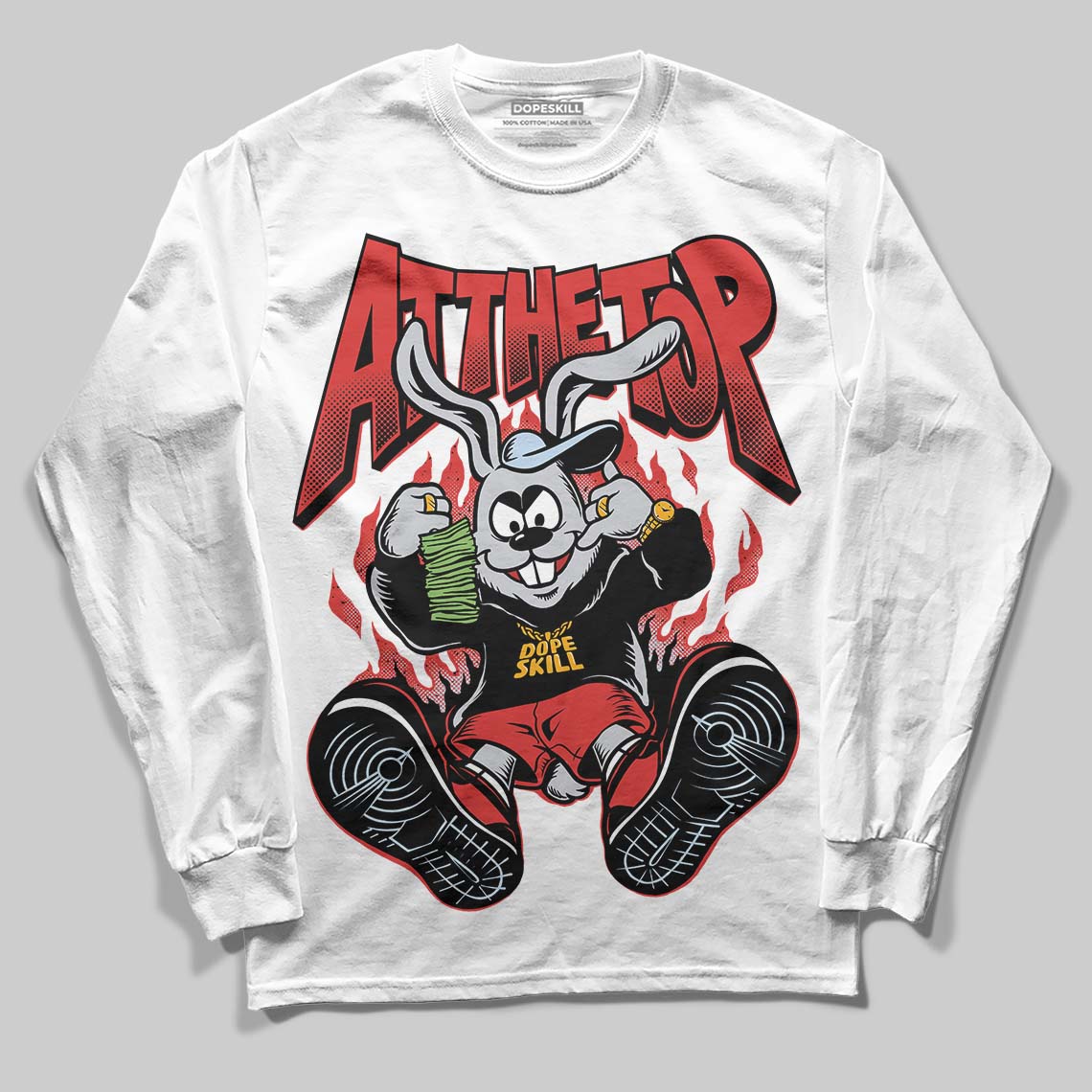 Reverse Infrared 6s DopeSkill Long Sleeve T-Shirt At The Top Graphic - Image 2
