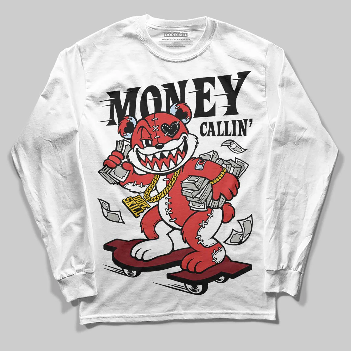 Reverse Infrared 6s DopeSkill Long Sleeve T-Shirt Money Callin' Graphic - Image 2