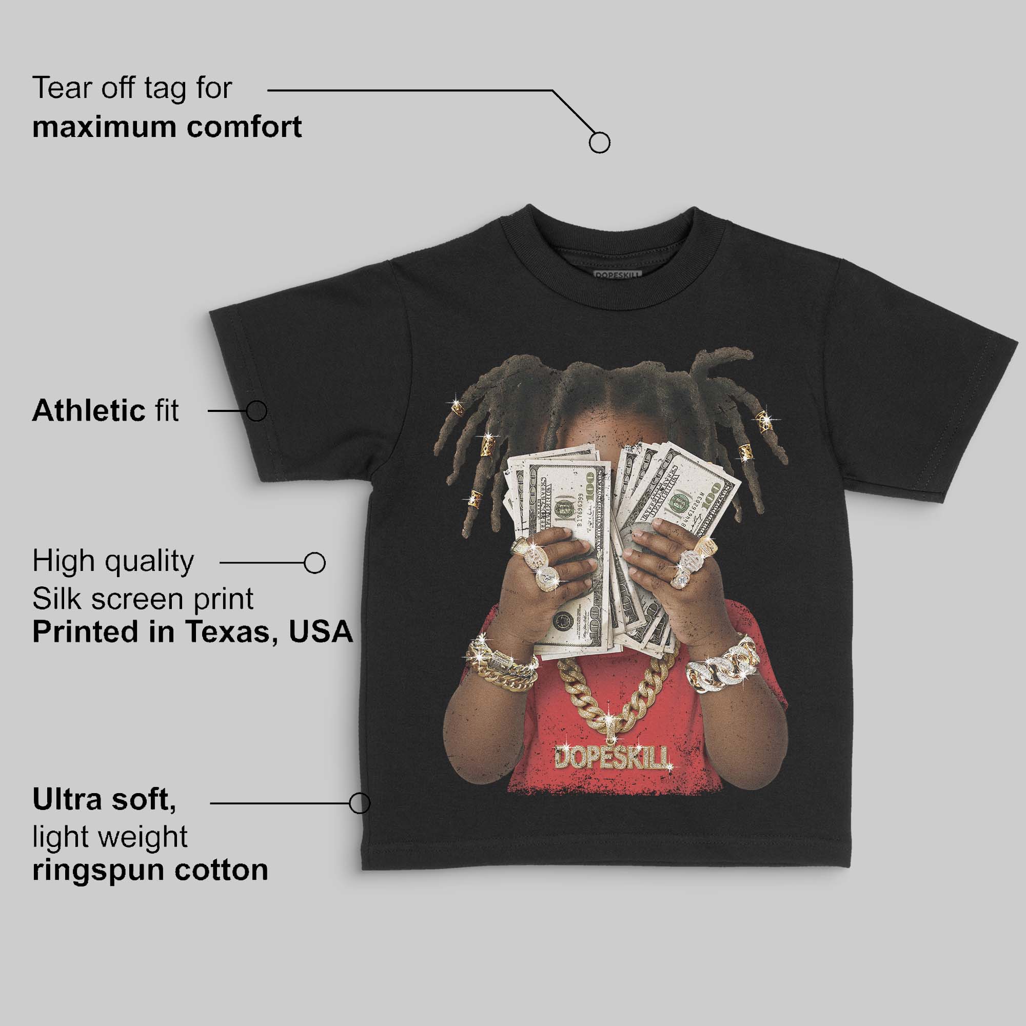 Reverse Infrared 6s DopeSkill Toddler Kids T-shirt Rich Youth Graphic - Image 3