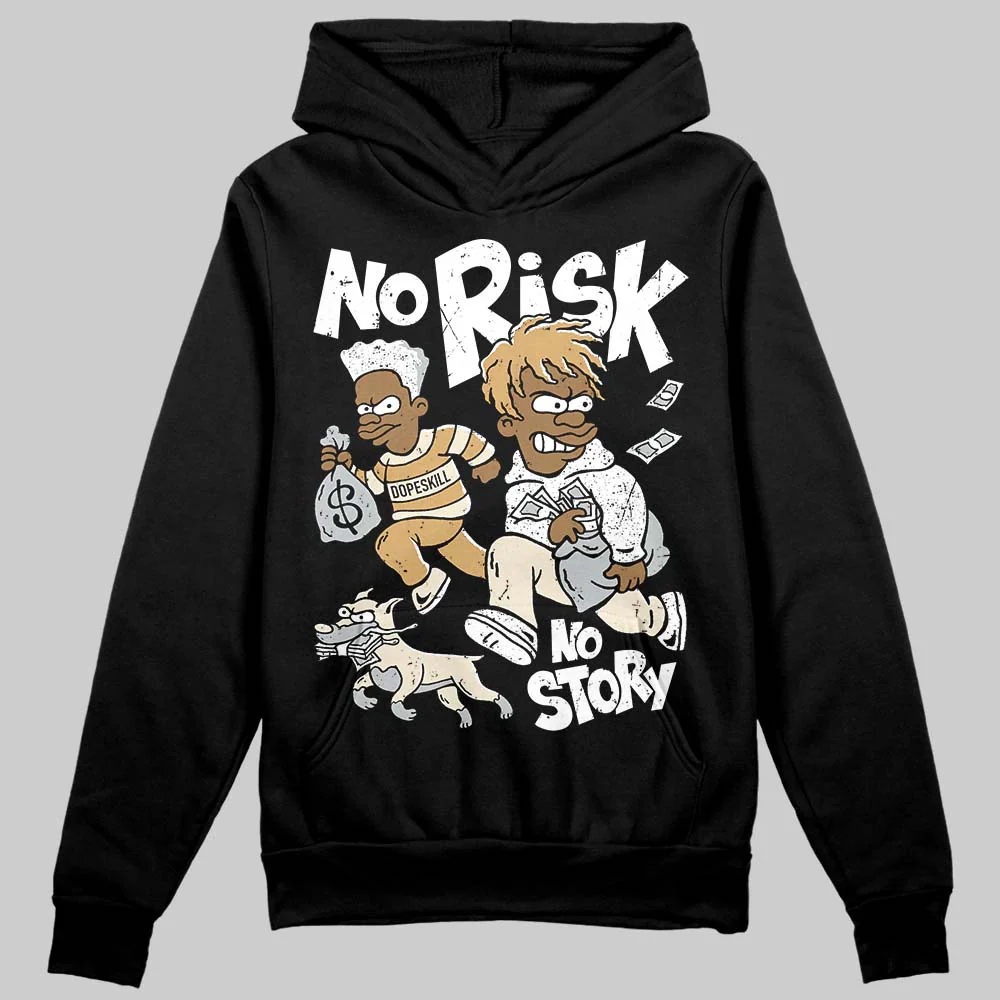 Reverse Metallic 5s DopeSkill Hoodie Sweatshirt No Risk No Story Graphic - Image 2