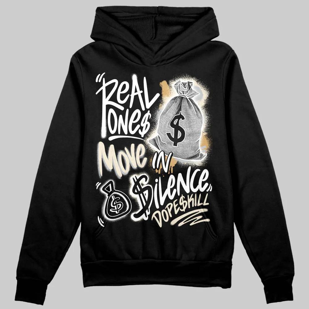 Reverse Metallic 5s DopeSkill Hoodie Sweatshirt Real Ones Move In Silence Graphic - Image 2