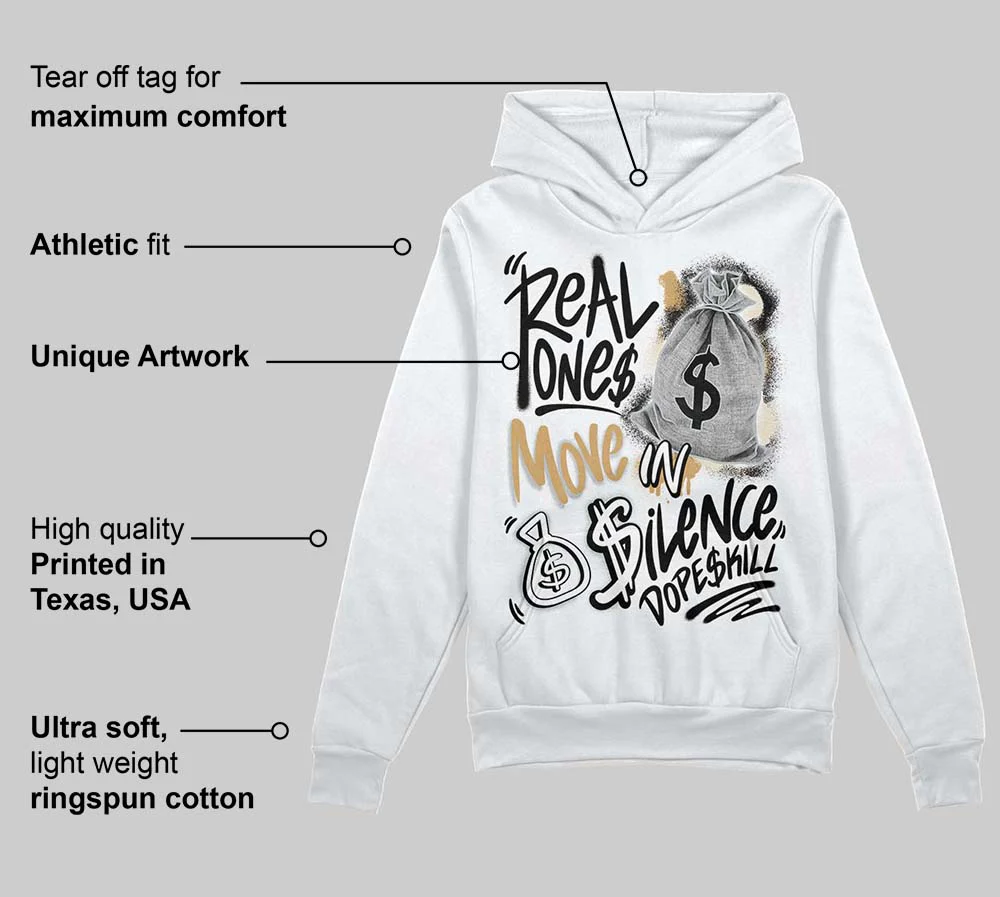 Reverse Metallic 5s DopeSkill Hoodie Sweatshirt Real Ones Move In Silence Graphic - Image 3