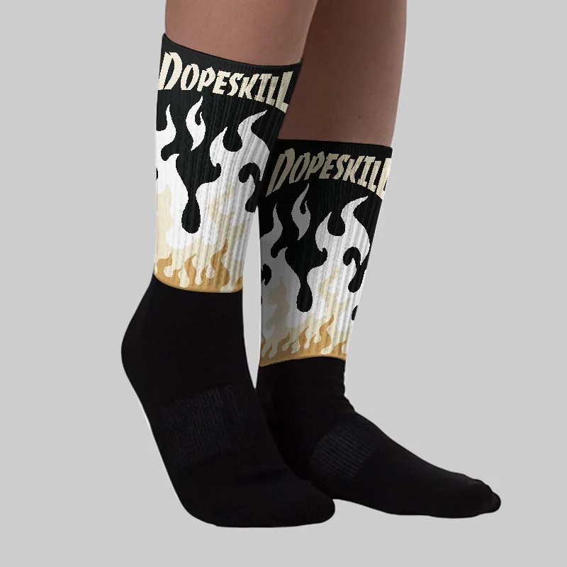 Reverse Metallic 5s DopeSkill Sublimated Socks FIRE Graphic - Image 2