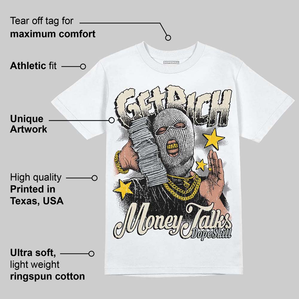 Reverse Metallic 5s DopeSkill T-Shirt Get Rich Graphic - Image 3
