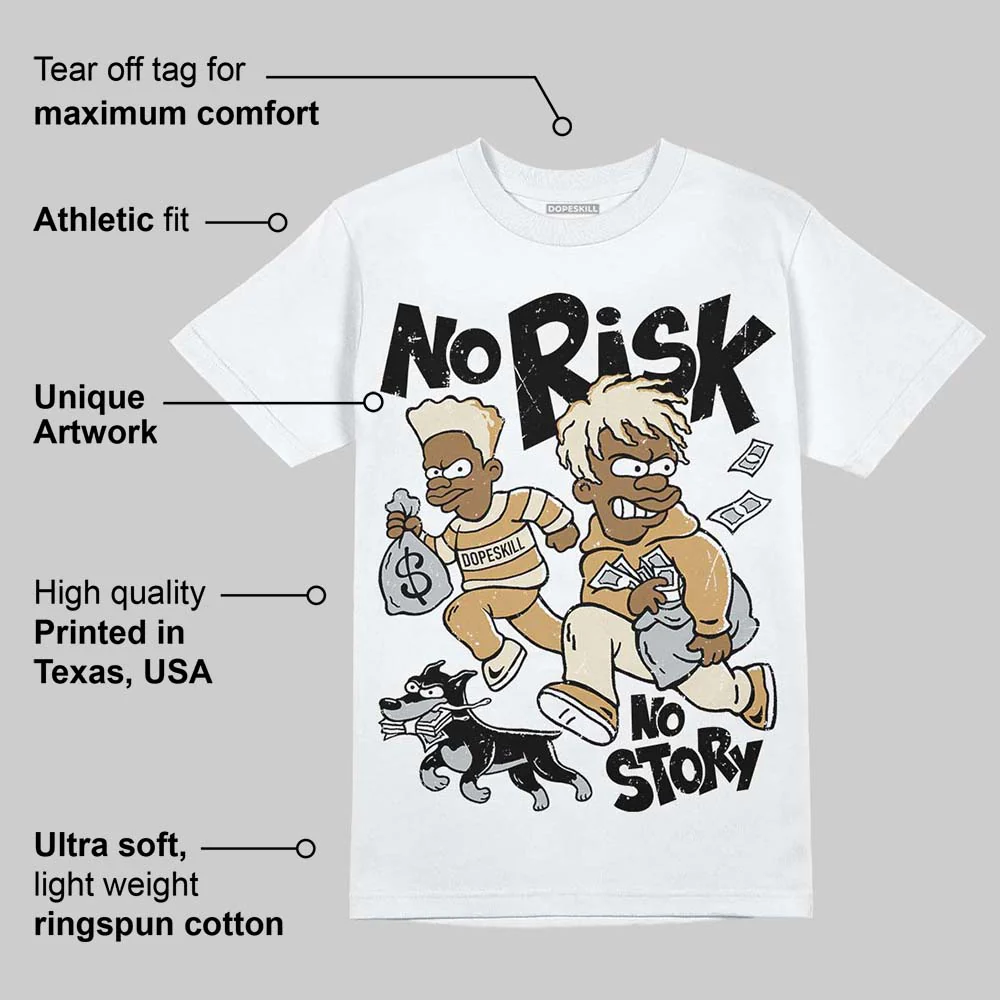 Reverse Metallic 5s DopeSkill T-Shirt No Risk No Story Graphic - Image 3