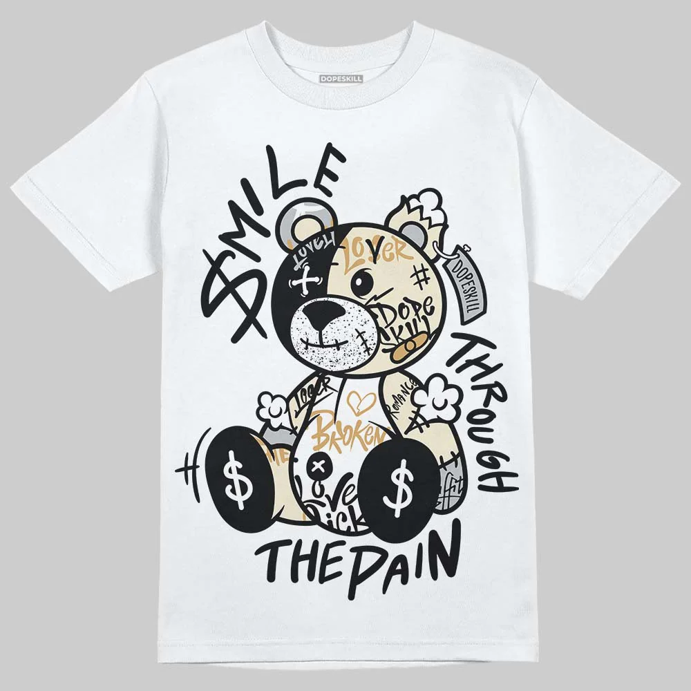 Reverse Metallic 5s DopeSkill T-Shirt Smile Through The Pain Graphic
