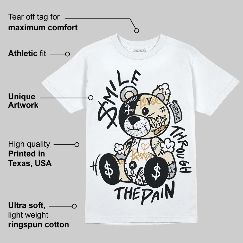 Reverse Metallic 5s DopeSkill T-Shirt Smile Through The Pain Graphic - Image 3