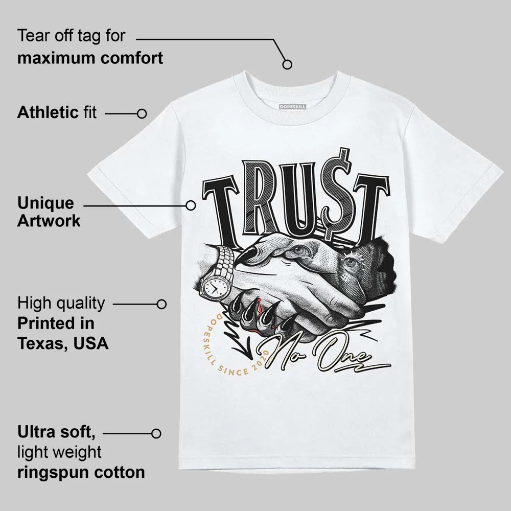 Reverse Metallic 5s DopeSkill T-Shirt Trust No One Graphic - Image 3