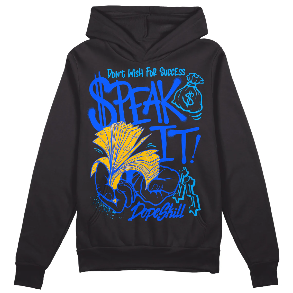 Royal Blue Collection DopeSkill Hoodie Sweatshirt Speak It Graphic - Image 2