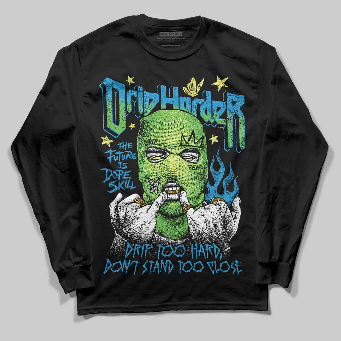 Royal Blue Collection DopeSkill Long Sleeve T-Shirt Drip Harder Graphic - Image 2