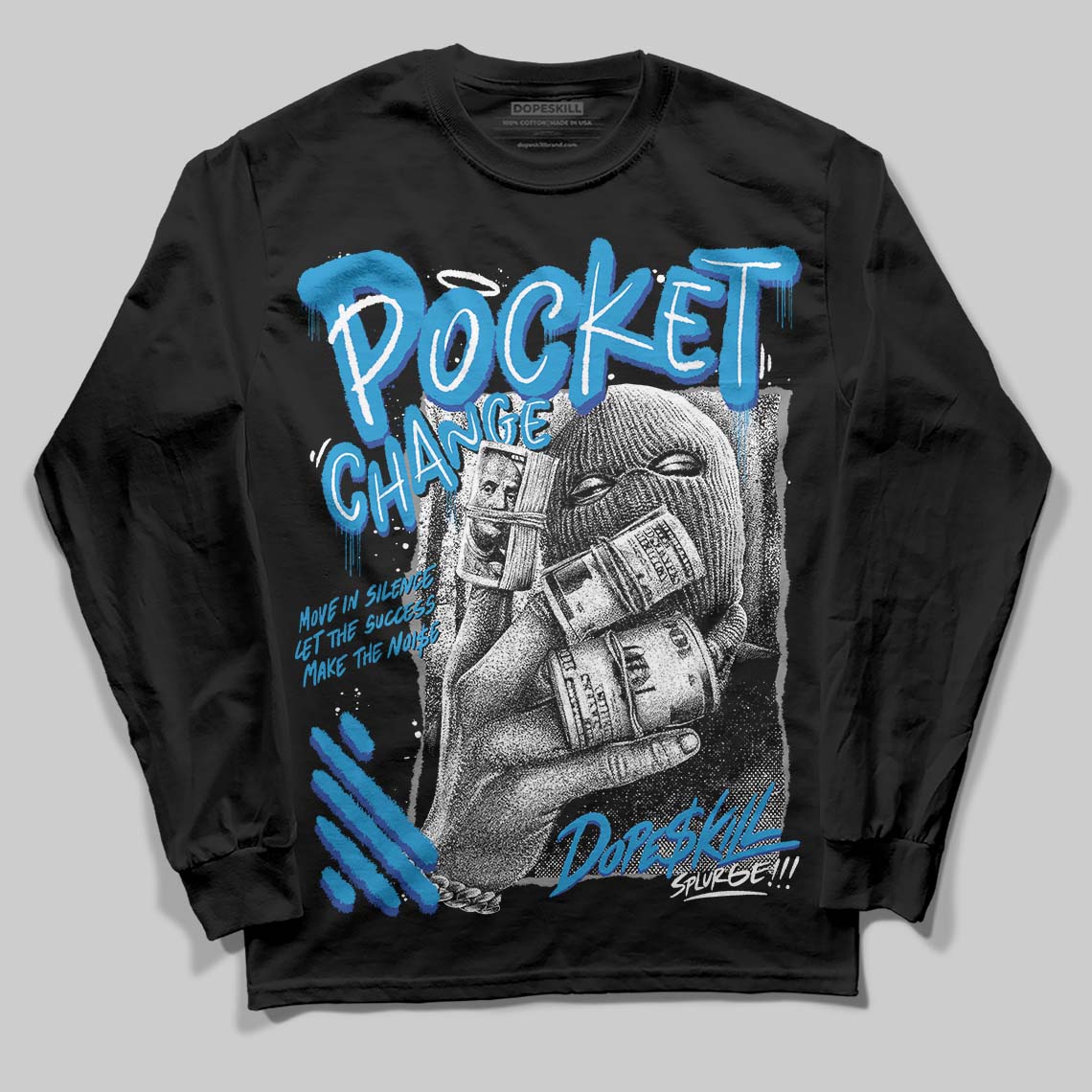 Royal Blue Collection DopeSkill Long Sleeve T-Shirt Pocket Change Graphic - Image 2