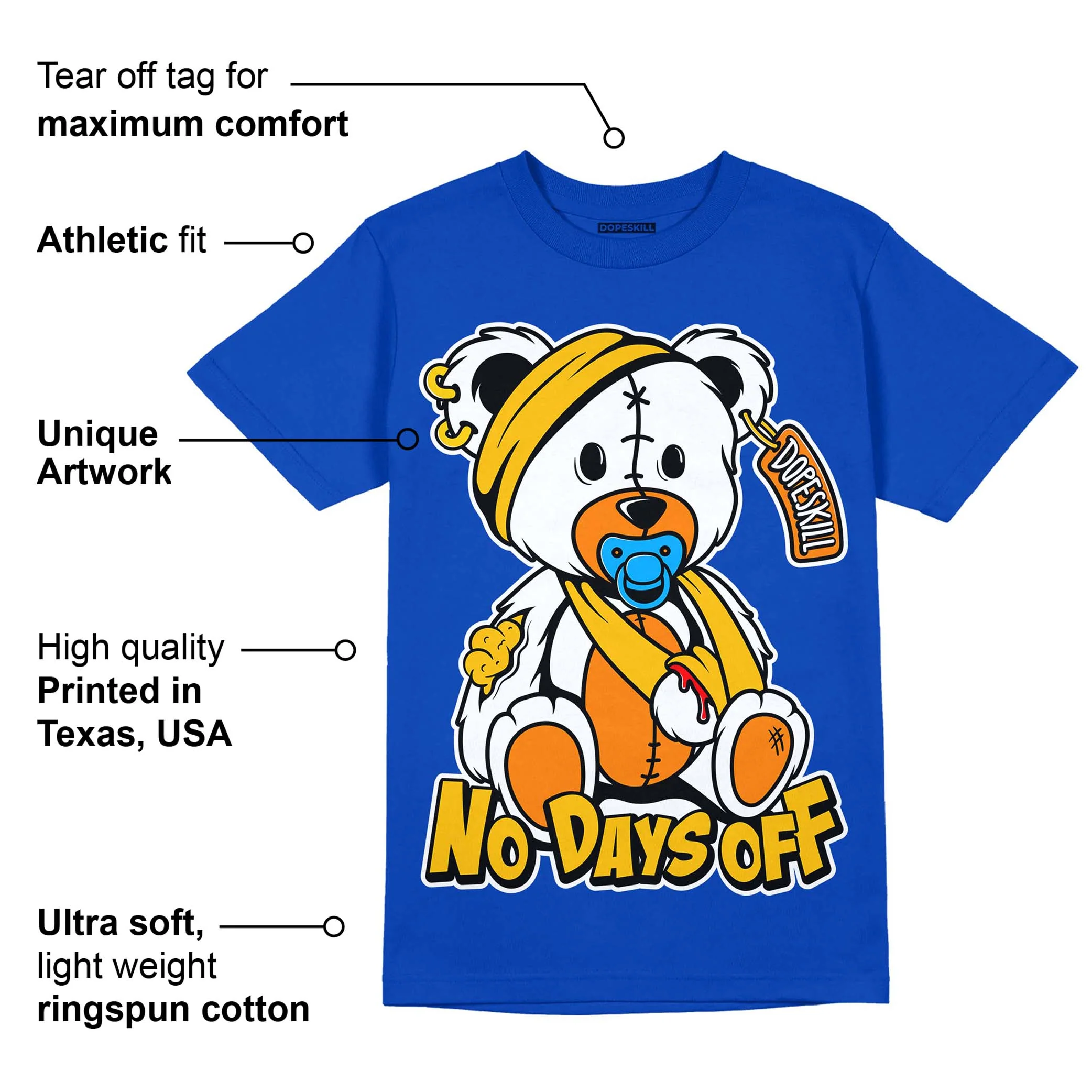 Royal Blue Collection DopeSkill Royal Blue T-shirt Hurt Bear Graphic - Image 2