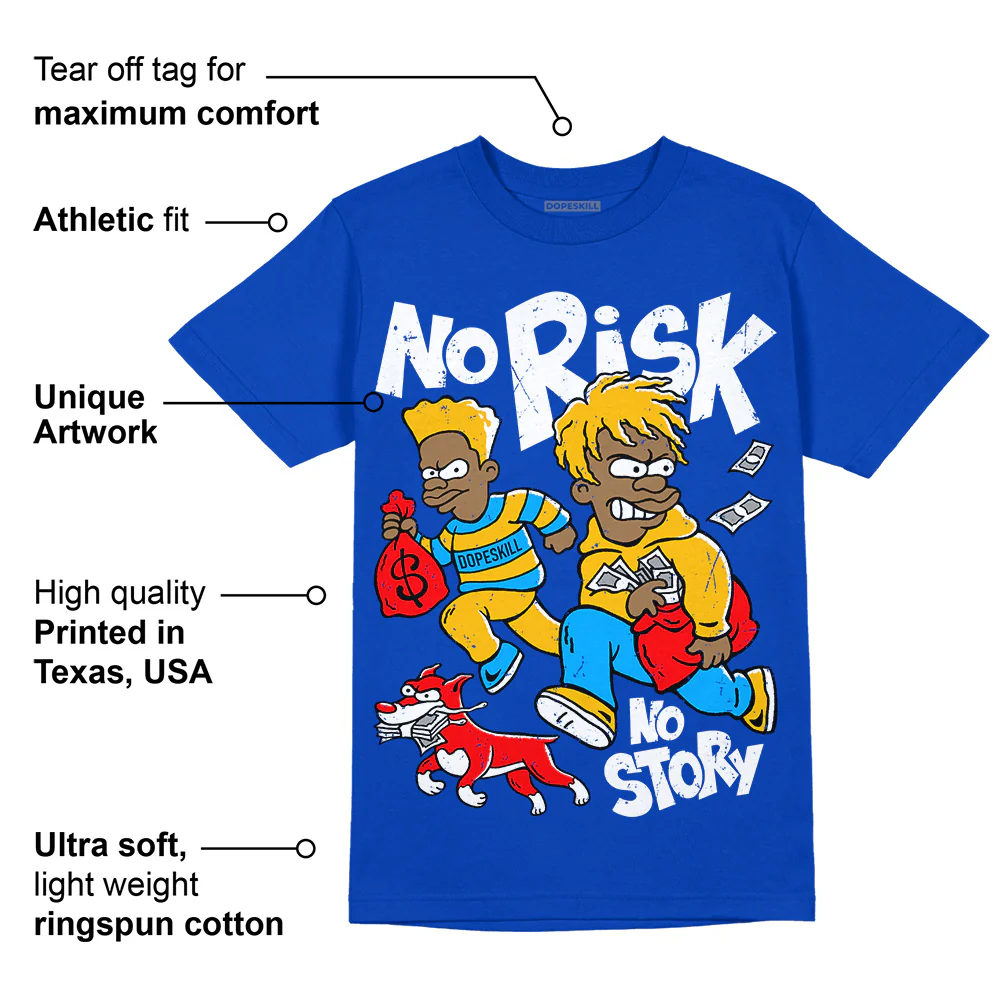 Royal Blue Collection DopeSkill Royal Blue T-shirt No Risk No Story Graphic - Image 2