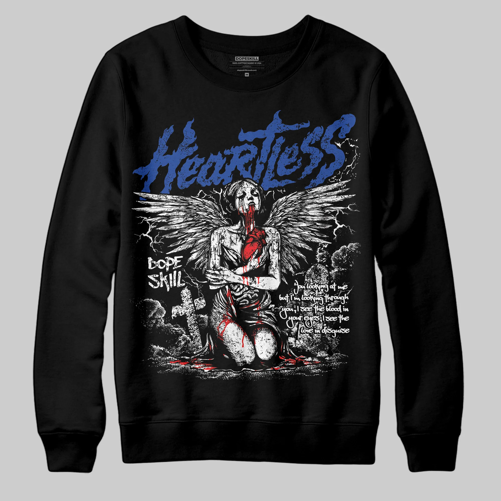 Royal Blue Collection DopeSkill Sweatshirt Heartless Graphic - Image 2