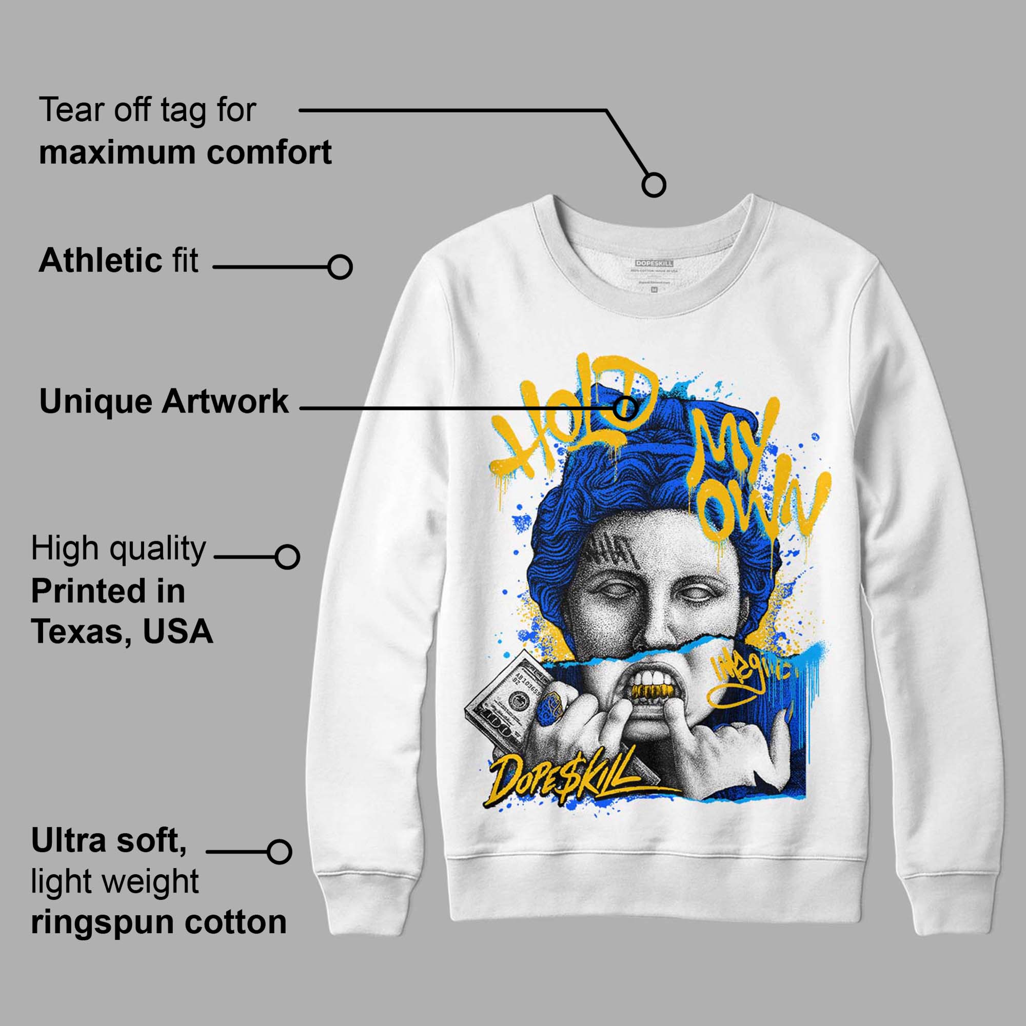 Royal Blue Collection DopeSkill Sweatshirt Hold My Own Graphic - Image 3