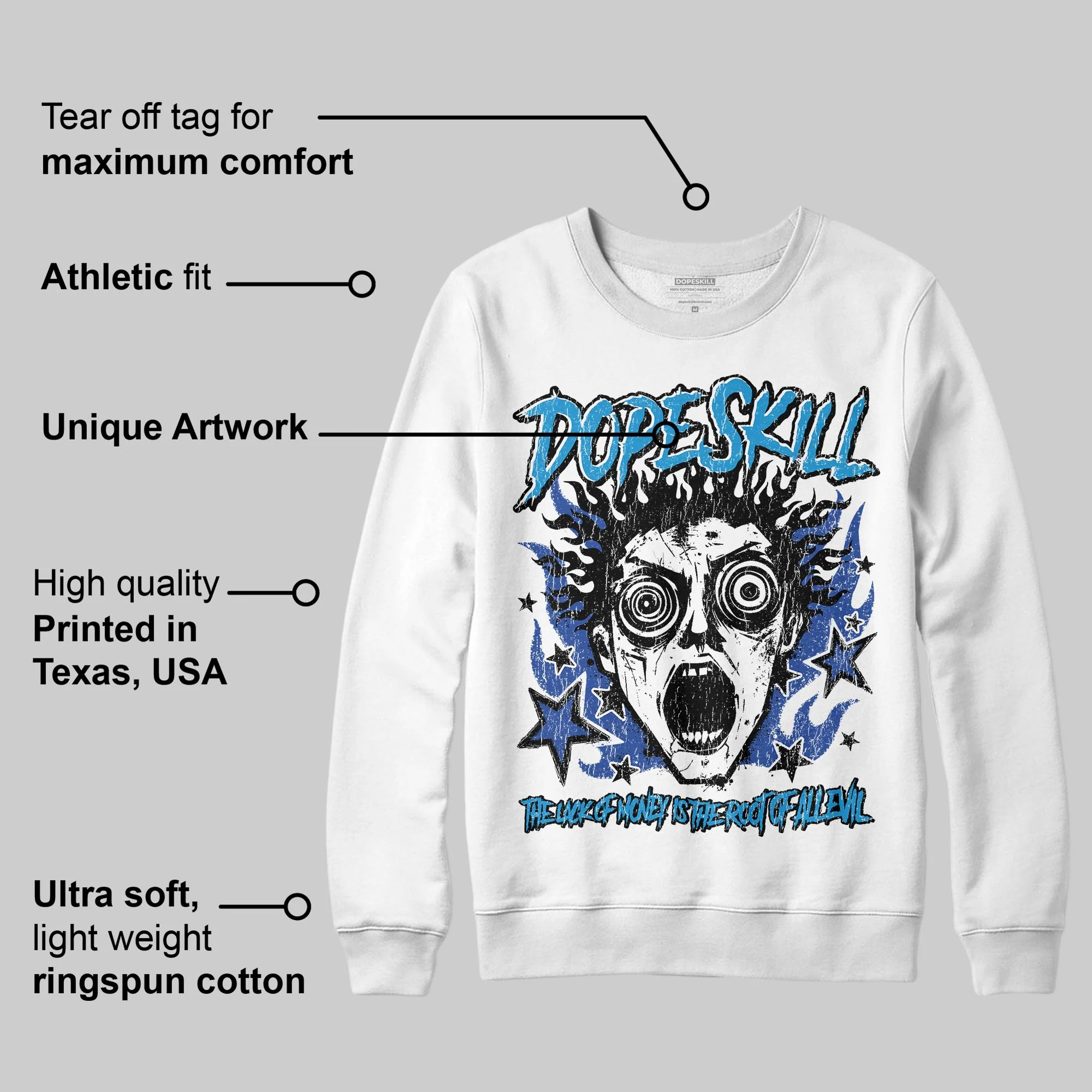 Royal Blue Collection DopeSkill Sweatshirt Root of Evil Graphic - Image 3