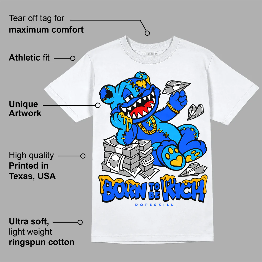 Royal Blue Collection DopeSkill T-Shirt Born To Be Rich Graphic - Image 3
