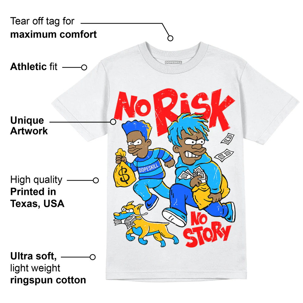 Royal Blue Collection DopeSkill T-Shirt No Risk No Story Graphic - Image 3
