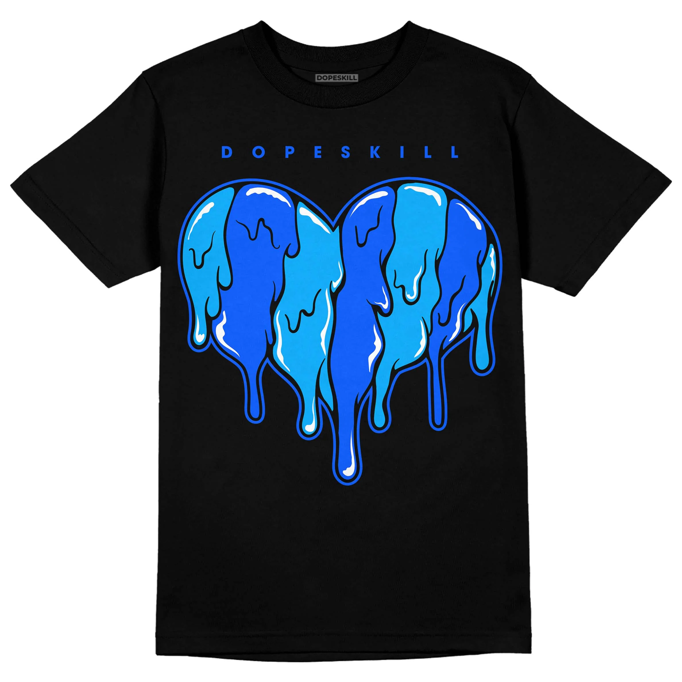 Royal Blue Collection DopeSkill T-Shirt Slime Drip Heart Graphic - Image 2
