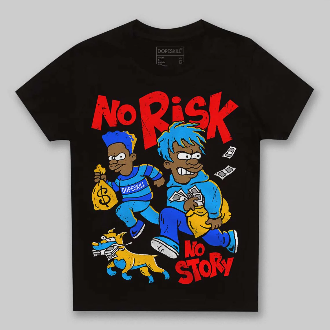 Royal Blue Collection DopeSkill Toddler Kids T-shirt No Risk No Story Graphic - Image 2