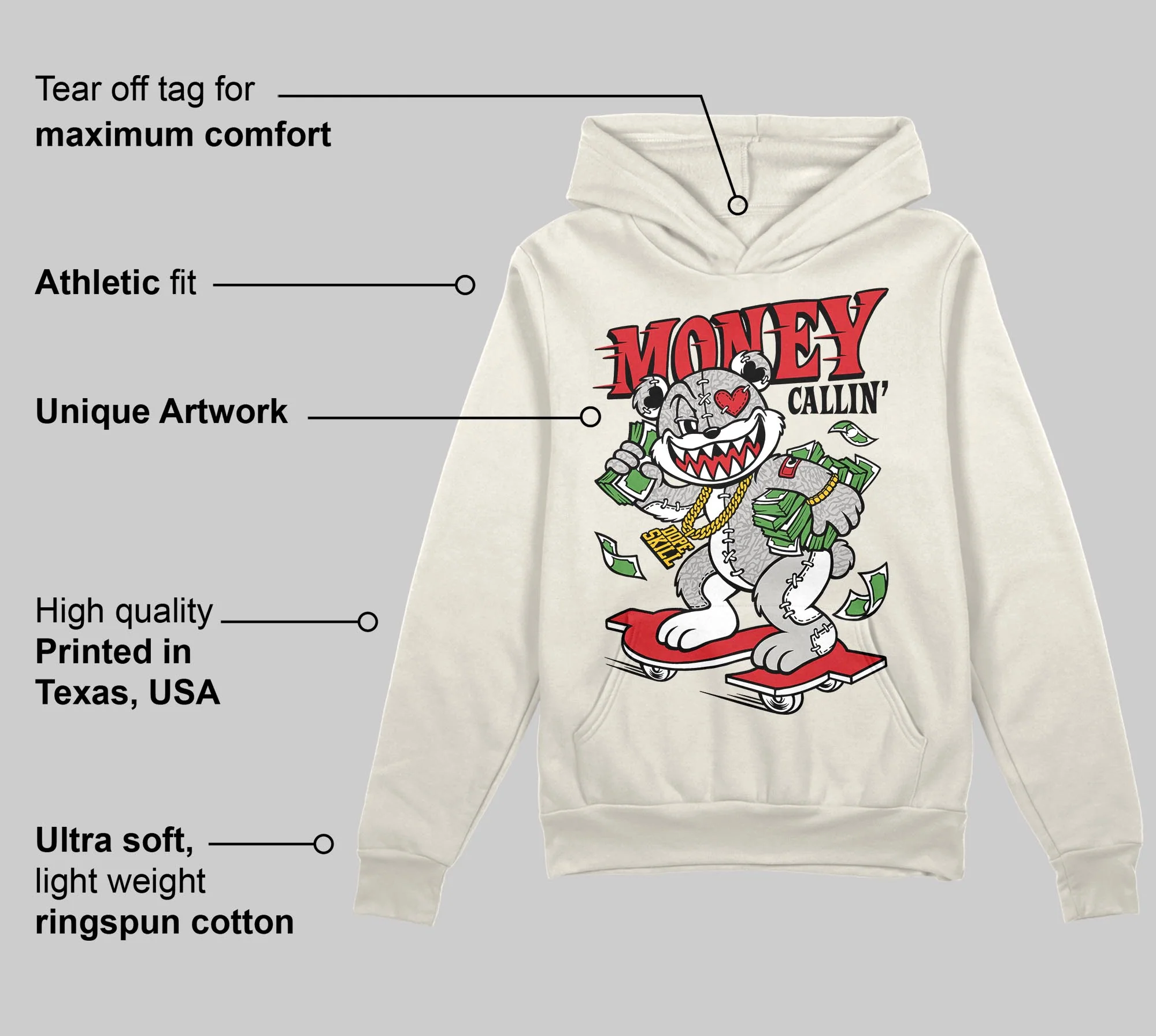 Sail 1s OG DopeSkill Hoodie Sweatshirt Money Callin' Graphic - Image 2
