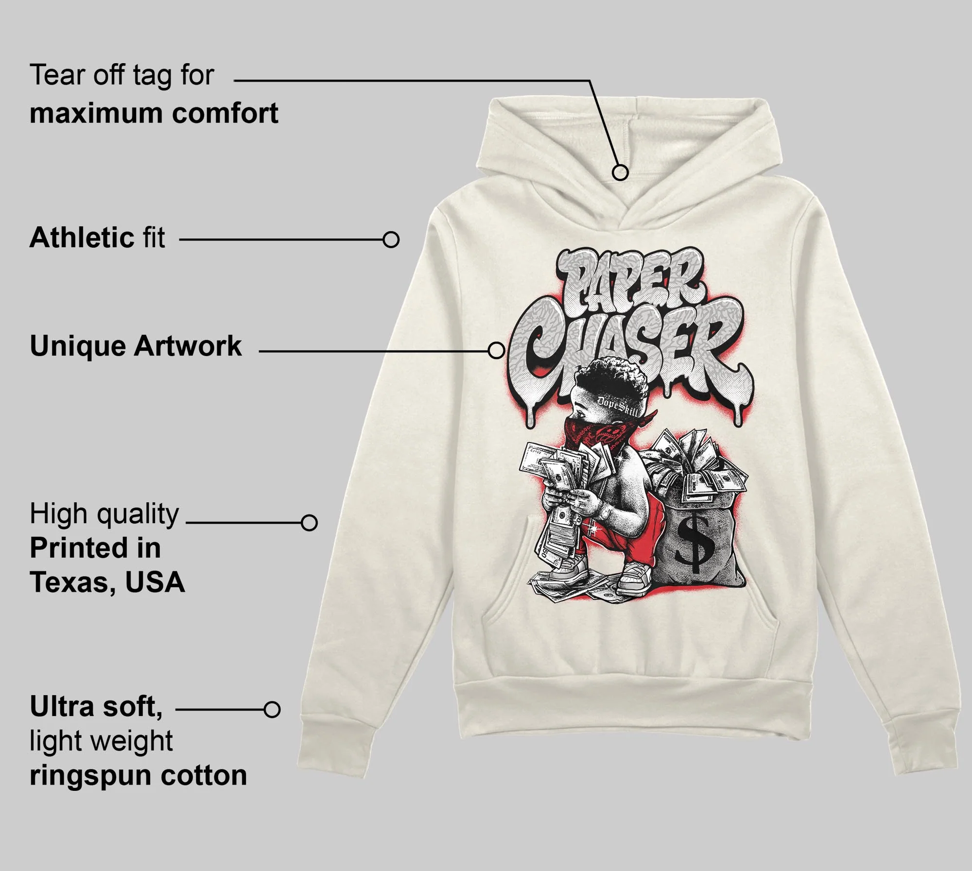 Sail 1s OG DopeSkill Hoodie Sweatshirt Paper Chaser Boy Graphic - Image 2