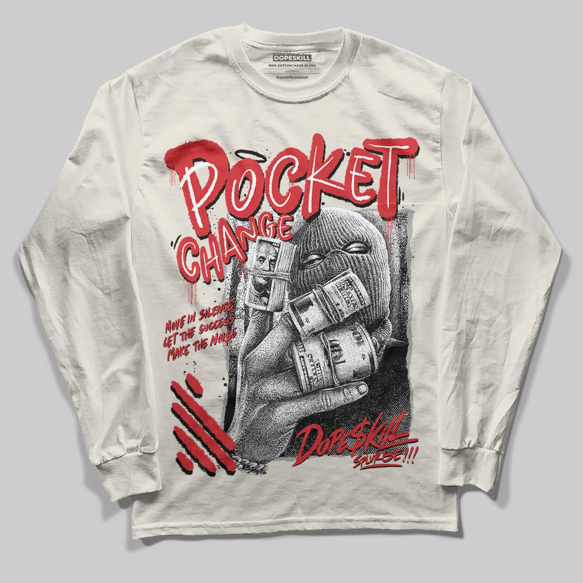 Sail 1s OG DopeSkill Long Sleeve T-Shirt Pocket Change Graphic