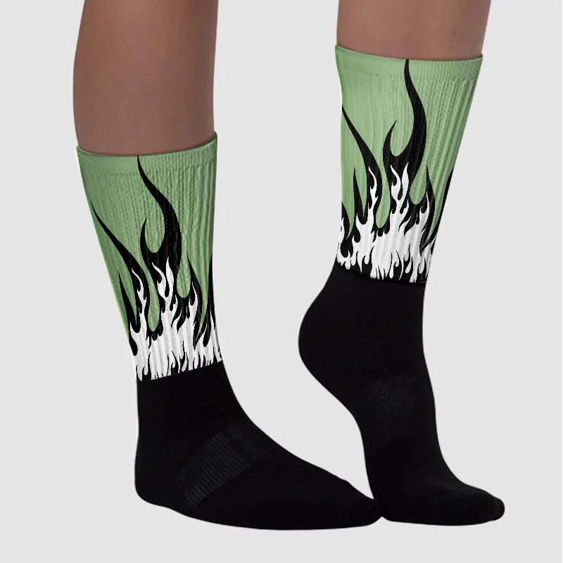 Seafoam 4s Sublimated Socks FIRE Graphic - Image 3