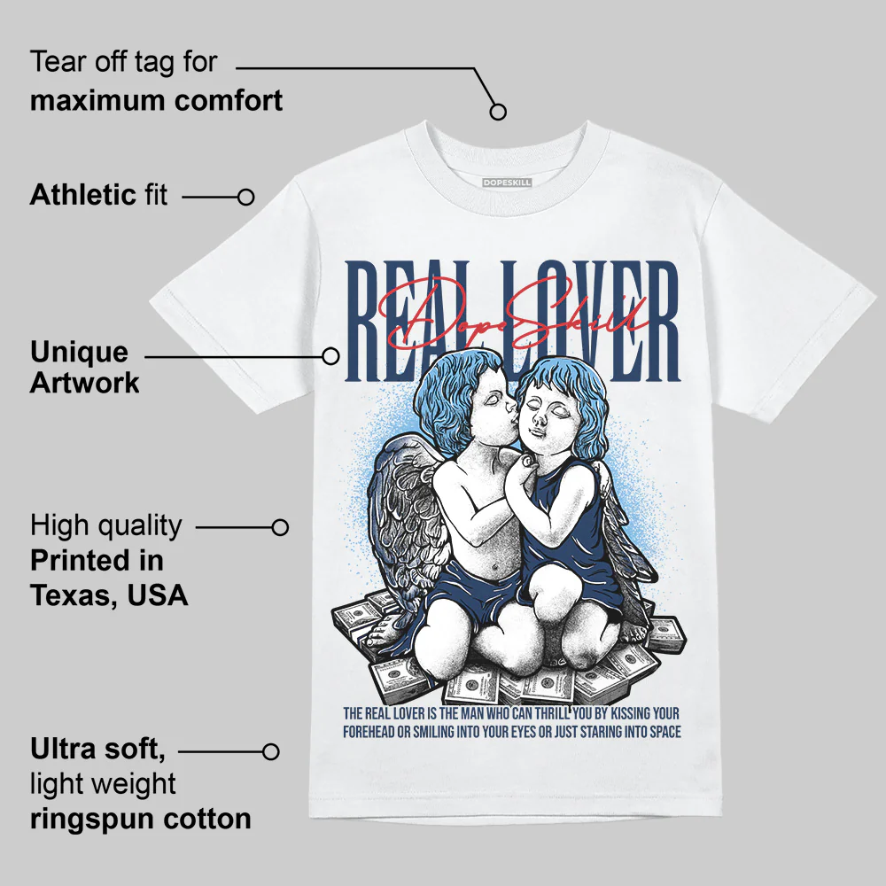 Summit White Navy 4s DopeSkill T-Shirt Real Lover Graphic - Image 4