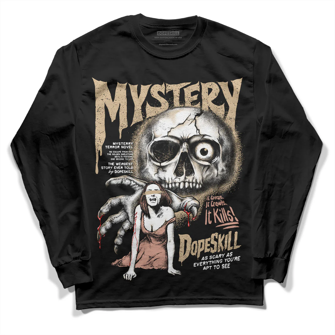TAN Collection DopeSkill Long Sleeve T-Shirt Mystery Ghostly Grasp Graphic