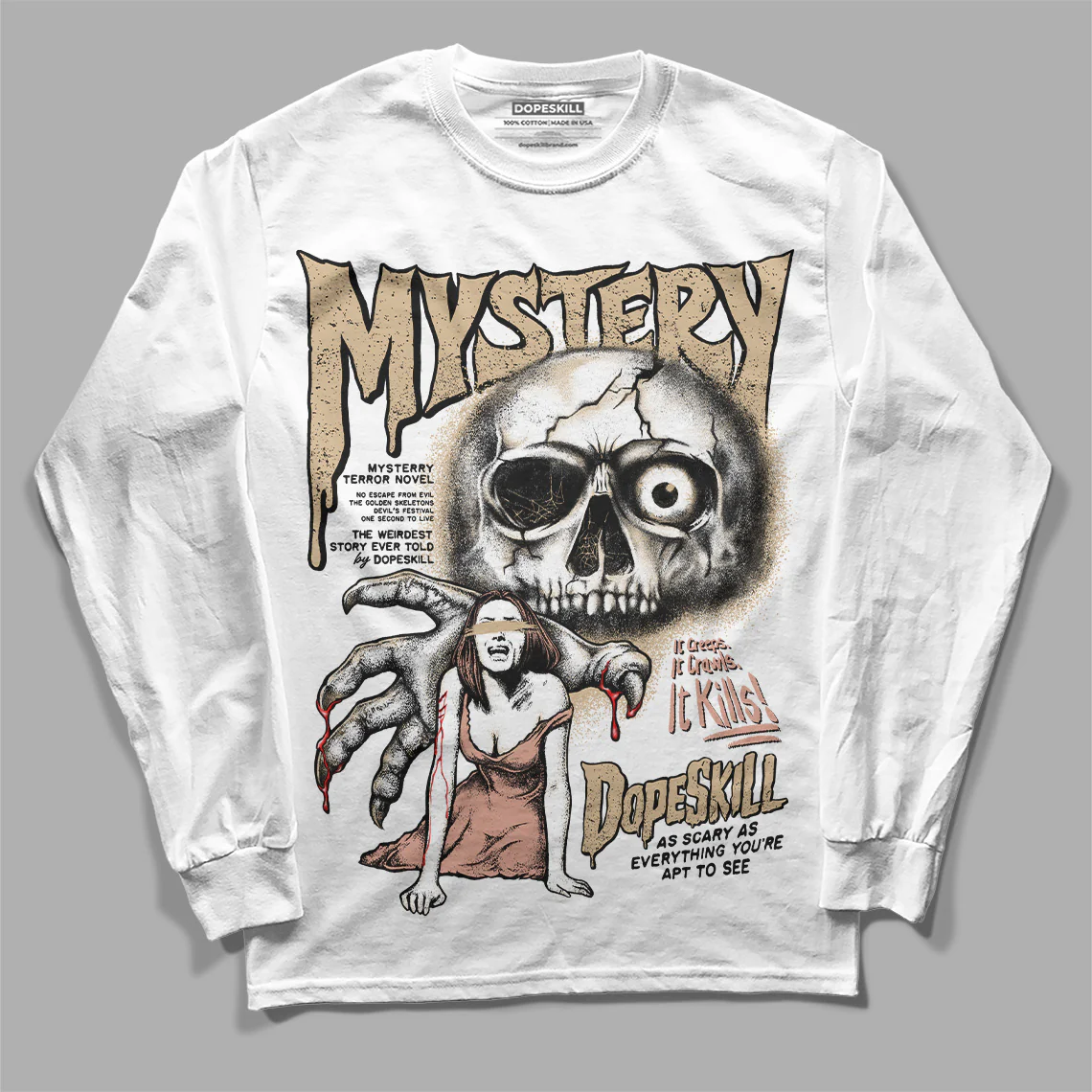 TAN Collection DopeSkill Long Sleeve T-Shirt Mystery Ghostly Grasp Graphic - Image 2