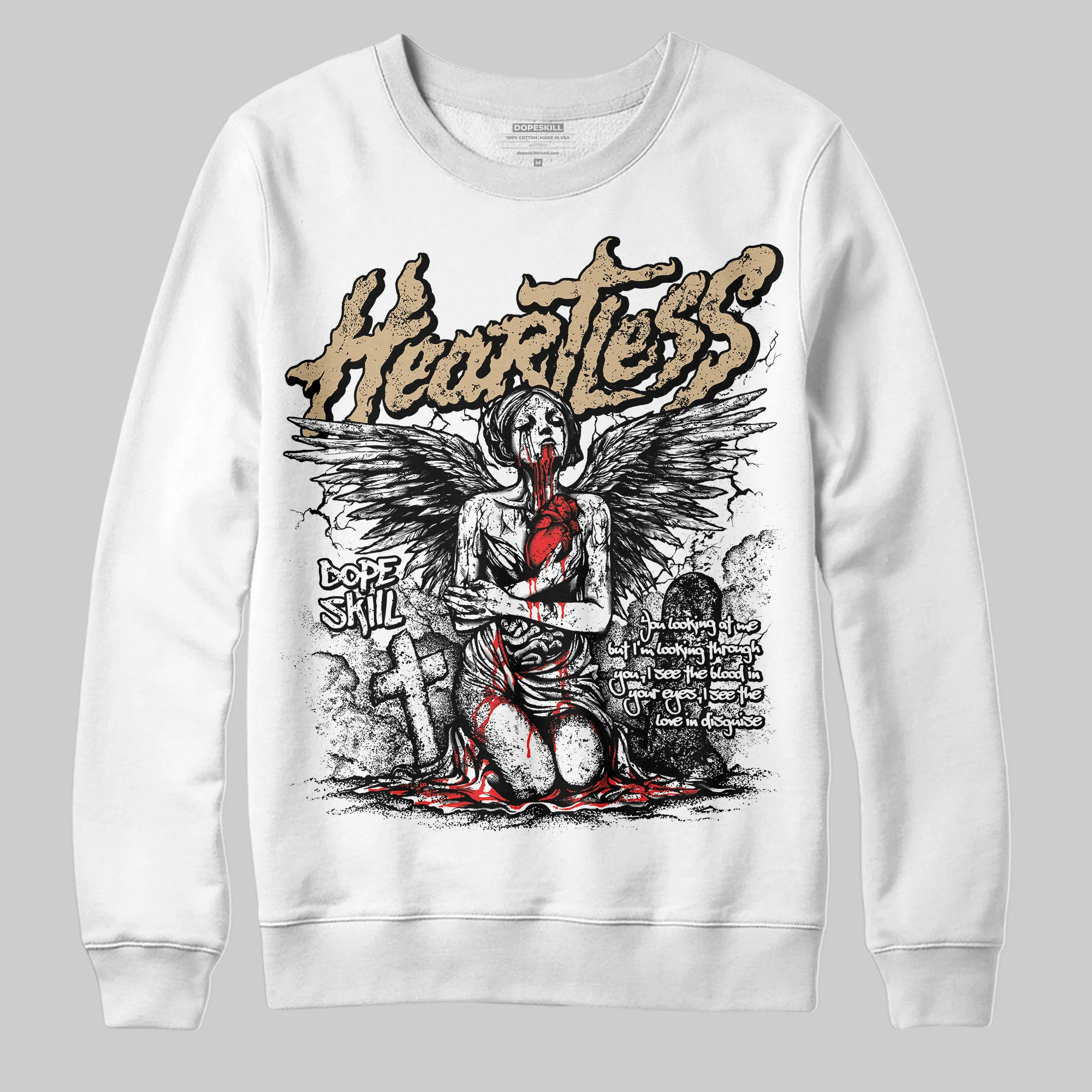 TAN Collection DopeSkill Sweatshirt Heartless Graphic - Image 2