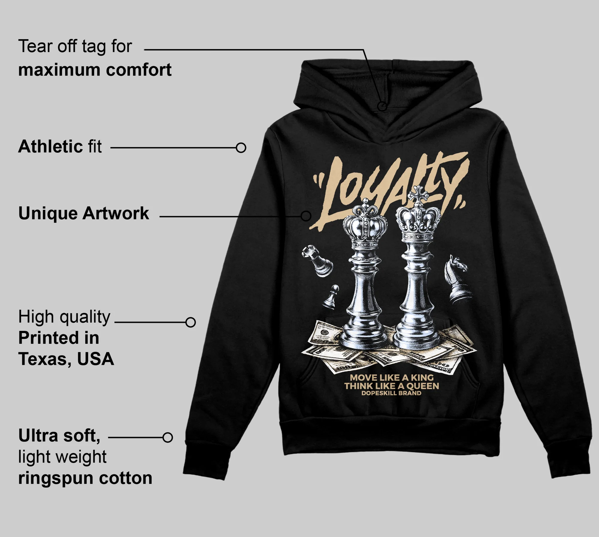 TAN 'Loyalty' DopeSkill Graphic Hoodie - Image 3