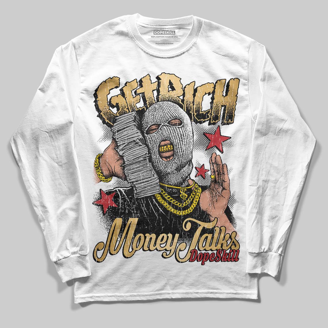 Taxi 12s 2025 DopeSkill Long Sleeve T-Shirt Get Rich Graphic - Image 2