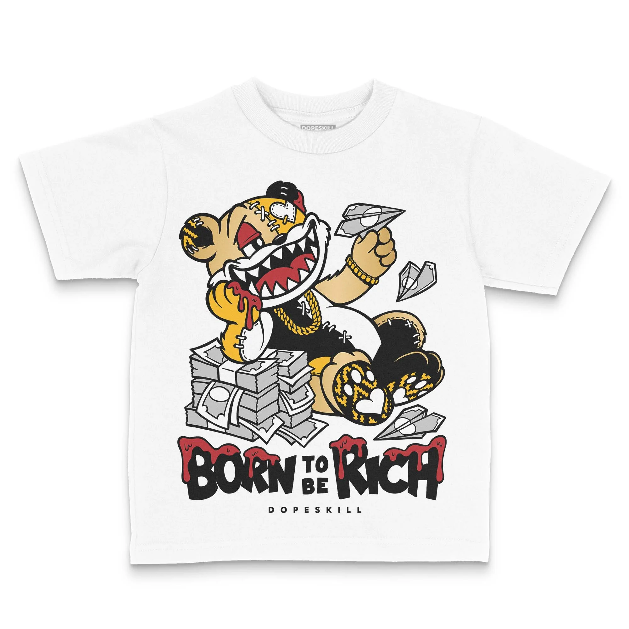 Taxi 12s 2025 DopeSkill Toddler Kids T-shirt Born To Be Rich Graphic - Image 2