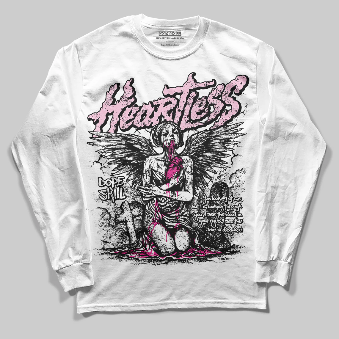Triple Pink Dunk DopeSkill Long Sleeve T-Shirt Heartless Graphic