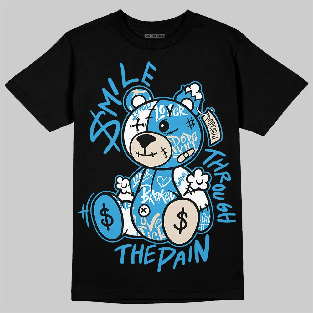 UNC Reimagined 1s DopeSkill T-Shirt Smile Through The Pain Graphic - Image 2