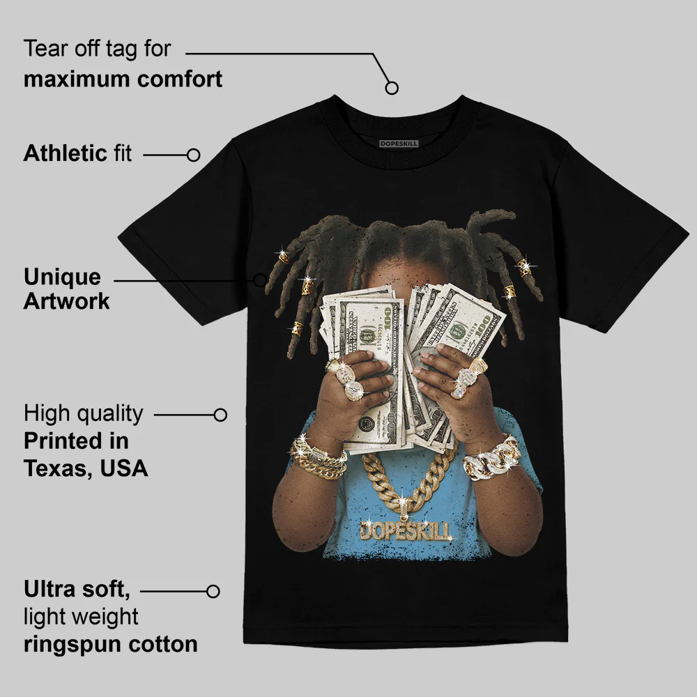 University Blue 14s DopeSkill T-Shirt Rich Youth Graphic - Image 3