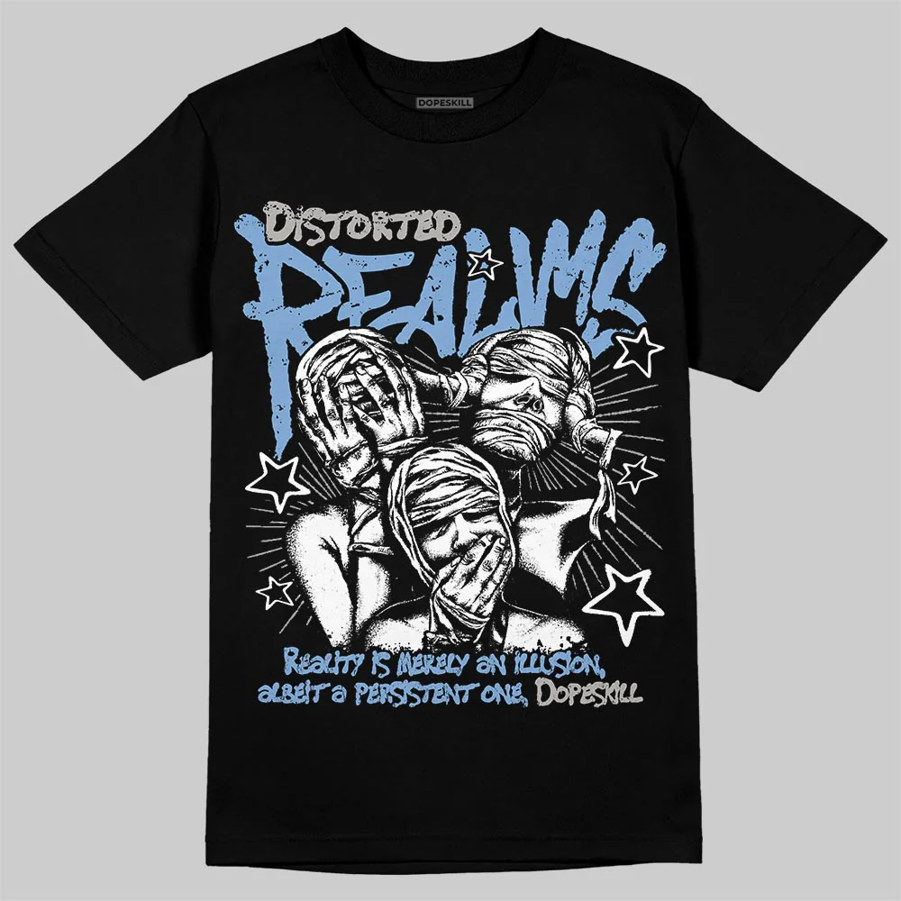 University Blue 5s DopeSkill T-Shirt Distorted Realms Graphic - Image 2