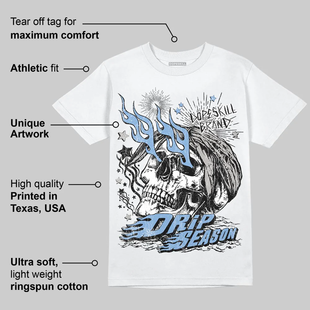 University Blue 5s DopeSkill T-Shirt Drip Season Graphic - Image 3