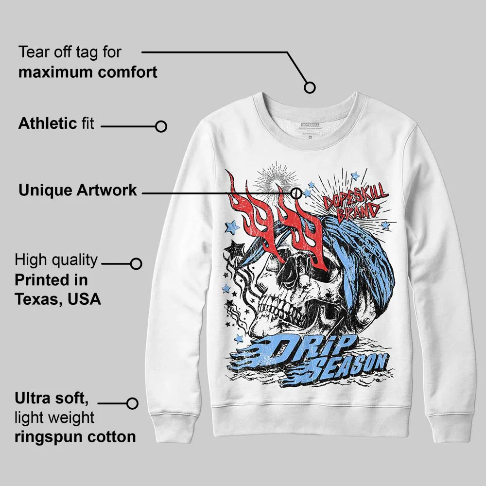 University Blue 6s DopeSkill Sweatshirt Drip Season Graphic - Image 3