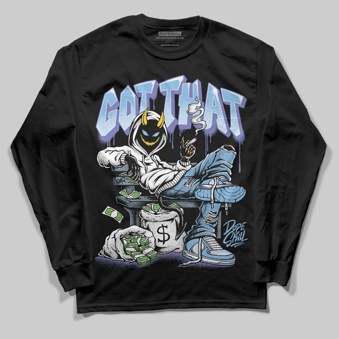 University Blue Collection DopeSkill Long Sleeve T-Shirt Got That Graphic - Image 2
