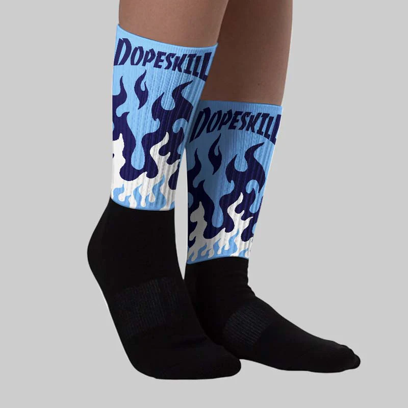 University Blue Collection DopeSkill Sublimated Socks FIRE Graphic - Image 2